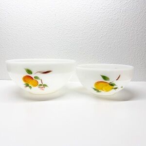 Vintage Fire King Gay Fad Fruit Painted Nesting Bowls